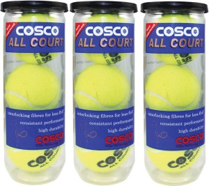 cosco all court tennis ball(pack of 9, yellow)
