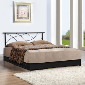 FurnitureKraft Lucerne Metal Queen Bed With Storage