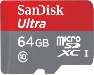 Sandisk Ultra 64 GB MicroSDXC Class 10 80 MB/s  Memory Card