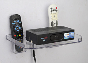 NAOE SET TOP BOX & REMOTE HOLDER Plastic Wall Shelf
