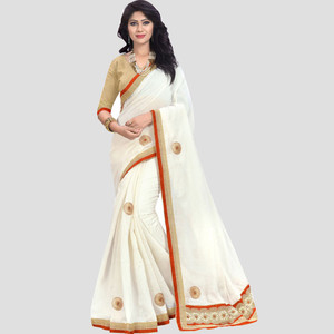 BAPS Embroidered Fashion Cotton Saree
