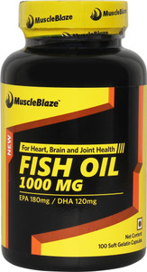MuscleBlaze Omega 3 Fish Oil 1000 mg (180mg EPA and 120mg DHA)