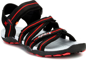 sparx black sandals price