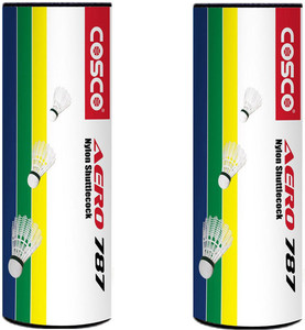 Cosco Aero 787 Badminton Nylon Shuttle - Brown, Yellow