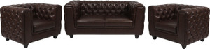 ARRA Leather 2 + 1 + 1 Brown Shaded Sofa Set