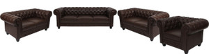 ARRA Leather Sectional Brown Shaded Sofa Set