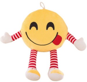 Skylofts Cute Stuffed Soft Hungry Smiley Emoji Cushion Pillow with hands and legs  - 28 cm