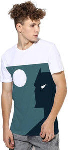 SmartRAHO Printed Men's Round Neck White T-Shirt