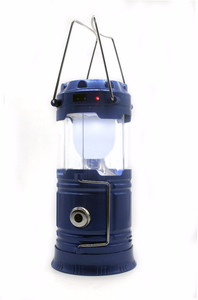 Wonder World ™ 120 Lumens Portable Solar Charger Lantern Emergency 6 LED Camping Lantern Waterproof Rechargeable Hand Crank Light Lamp Blue Plastic Lantern