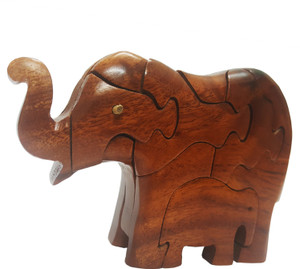 Djuize Wooden 3d Puzzle Statue Elephant Toy Gift 8 Pieces Best