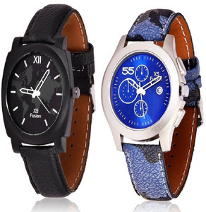 X5 Fusion BLK_STRP_MAP_PLUS_BLUE_CRN_55 Analog Watch - For Men