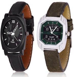 X5 Fusion BLK_STRP_MAP_PLUS_GREEN_SQR Analog Watch  - For Men
