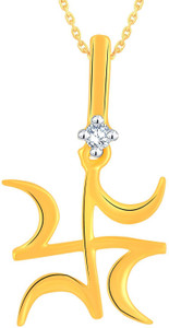 Glitterati By Asmi Designer 14kt Diamond Yellow Gold Pendant
