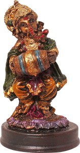 art n hub goddess maa laxmi & lord ganesha / ganpati idol- handicraft diwali decorative home & temple décor god figurine / antique statue gift item decorative showpiece  -  10 cm(earthenware, multicolor)