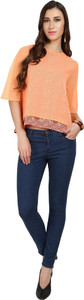 Naisha Casual Bell Sleeve Printed Women Orange Top