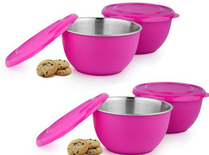 Lavi Swastik Microwave Safe Round 4 Stainless Steel Bowl Set