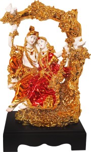 art n hub lord radha krishna / radhey krishan couple ldol - handicraft decorative home & temple décor god figurine / statue gift item decorative showpiece  -  34 cm(earthenware, multicolor)