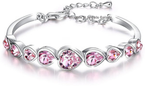 Jewels Galaxy Copper Swarovski Crystal Platinum Charm Bracelet
