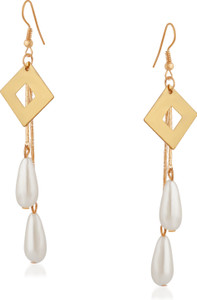VK Jewels Square shape Pearl Alloy Drop Earring