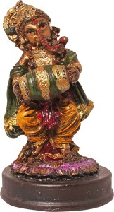 art n hub goddess maa laxmi & lord ganesha / ganpati idol- handicraft diwali decorative home & temple décor god figurine / antique statue gift item decorative showpiece  -  10 cm(earthenware, multicolor)