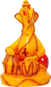 art n hub god ganesh / ganpati / lord ganesha idol- handicraft decorative home & temple décor god figurine / antique statue gift item decorative showpiece  -  23 cm(earthenware, yellow)