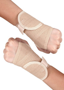Healthgenie wrist Brace with Thumb Elastic (Pack of 2) Wrist Support (Free Size, Beige)