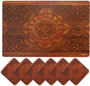 YELLOW WEAVES Rectangular Pack of 6 Table Placemat
