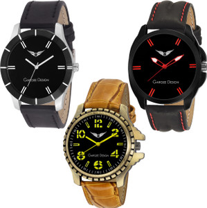 Gargee Design GD 20010506 Combo 3 Lavish Pre-GST Stock Clearance Analog Watch - For Men