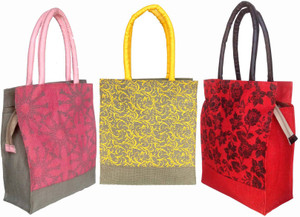 foonty jute bag /multipurpose handbags/pack of 3 jute Lunch Bag