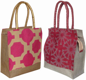 foonty jute bag /multipurpose handbags/pack of 2 jute Lunch Bag