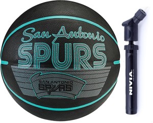 Spalding Team Spurs + Ball Pump Combo Basketball -   Size: 7
