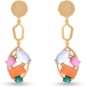 Tistabene Retails LLP Contemporary Indo Western Colored Stone Dangler Alloy Dangle Earring