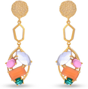 Tistabene Retails LLP Contemporary Indo Western Colored Stone Dangler Alloy Dangle Earring