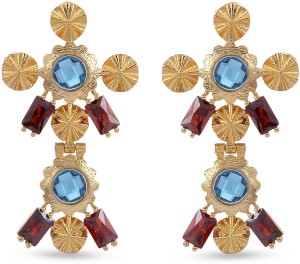 Tistabene Retails LLP Contemporary Indo Western Colored Stone Dangler Earring Alloy Dangle Earring