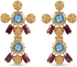 Tistabene Retails LLP Contemporary Indo Western Colored Stone Dangler Earring Alloy Dangle Earring