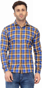Being Fab Men's Checkered Casual Brown Shirt