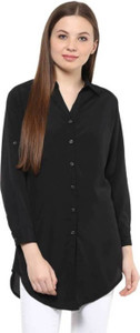 Kachhadiya Enterprise Women Solid Casual Black Shirt