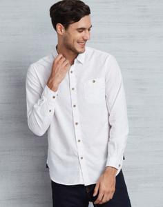 Metronaut Men Self Design Casual White Shirt Best Price In India