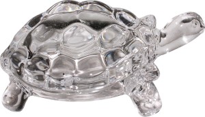 art n hub tortoise/turtle vastu figurine fengshui home décor gift statue decorative showpiece  -  4 cm(crystal, white)