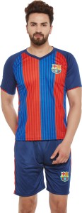sportigo striped men v-neck blue, red t-shirt(pack of 2) SMC-FCB-XS