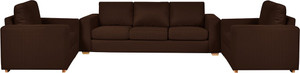 Furny Atlas Fabric 3 + 1 + 1 Dark Brown Sofa Set