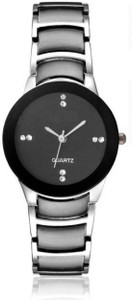 Maan International Silver Black Metal Belt Very Super Beautiful luxury Watch - For Girls