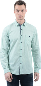 Pepe Jeans Men's Self Design Casual Green Shirt