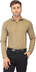 Being Fab Men's Solid Casual Brown Shirt