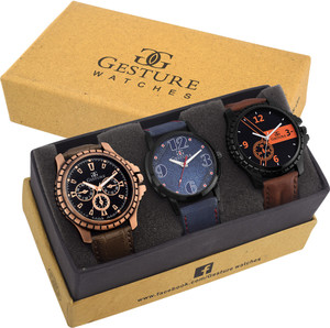 Gesture 7200-Triple Combination Elegant Analog Watch - For Men