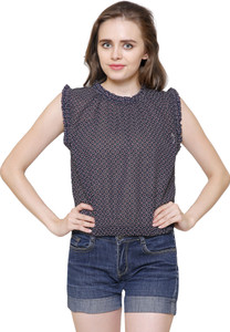 Arovi Casual Sleeveless Printed Women Multicolor Top