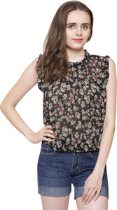 Arovi Casual Sleeveless Printed Women Multicolor Top