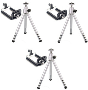 ReTrack SET OF 3PC Adjustable Mini Mobile Phone Camera Stand Clip Bracket Holder Tripod