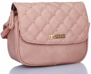 caprese pink solid handheld bag