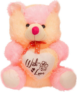 Kt Kashish Toys Ktkashish Pink & Cream Color Teddy Bear 45 cm - 45 cm